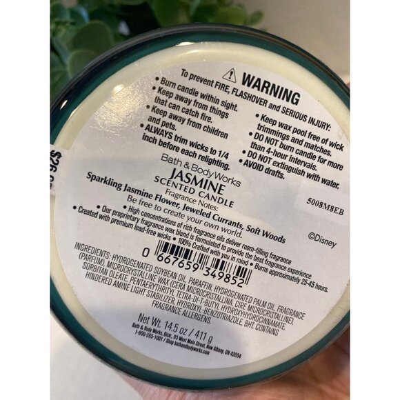 Bath & Body Works Disney Limited Edition “Jasmine” NEW 3 Wick Candle - Picture 6 of 7